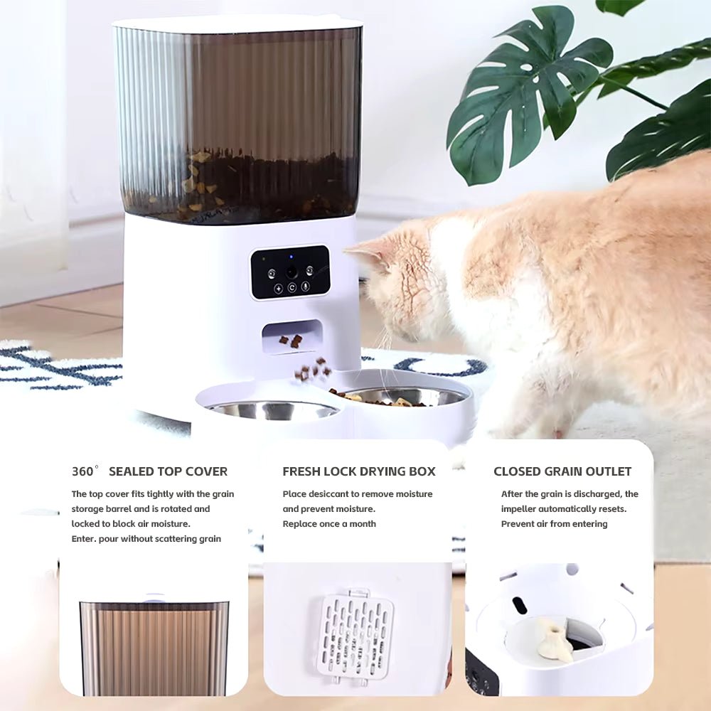 Smart Automatic Pet Feeder with Camera – 5L WiFi App-Controlled - Mozie