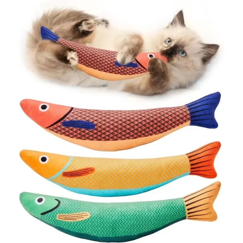 Mozie Catnip Fish Kicker Toy – Crinkle Sound Plush Toy for Cats - Mozie