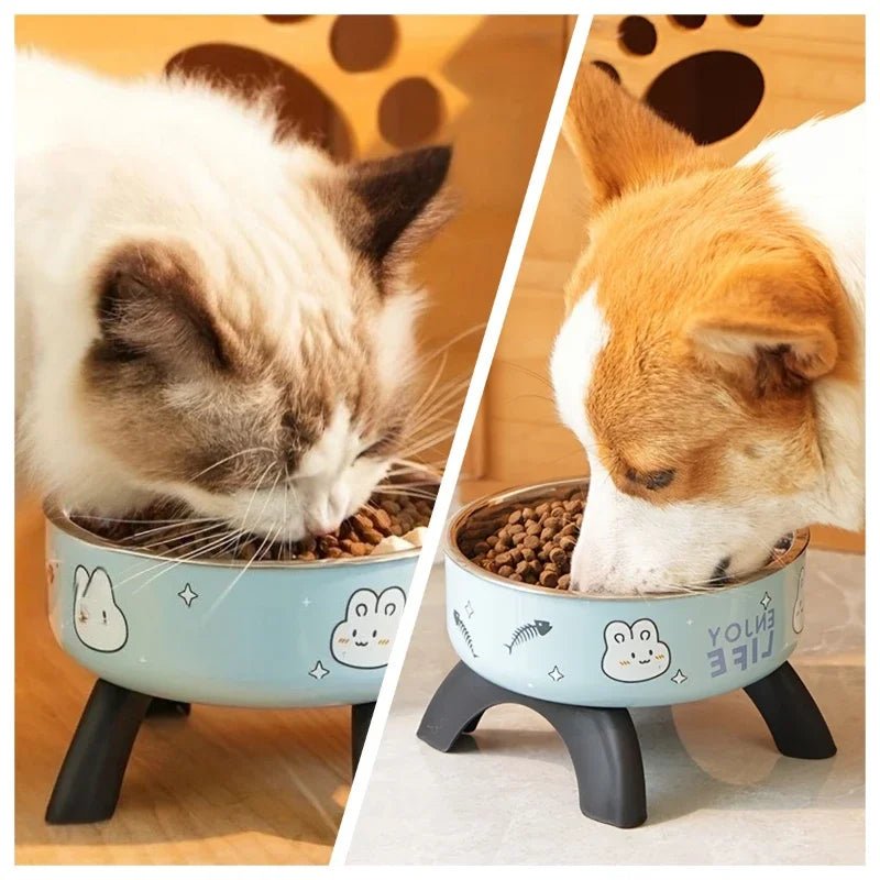 Stainless Steel Pet Bowl – Anti-Tip Elevated Design with Non-Slip Base - Mozie