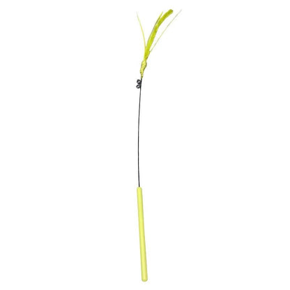 Mozie Cat Feather Teasing Wand – Interactive Play Stick with Feather & Grass Tip - Mozie