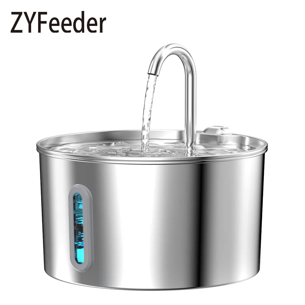 Automatic Pet Water Fountain – 2.2L Stainless Steel with Motion Sensor - Mozie