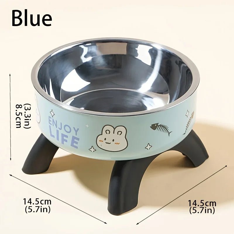 Stainless Steel Pet Bowl – Anti-Tip Elevated Design with Non-Slip Base - Mozie
