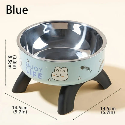 Stainless Steel Pet Bowl – Anti-Tip Elevated Design with Non-Slip Base - Mozie