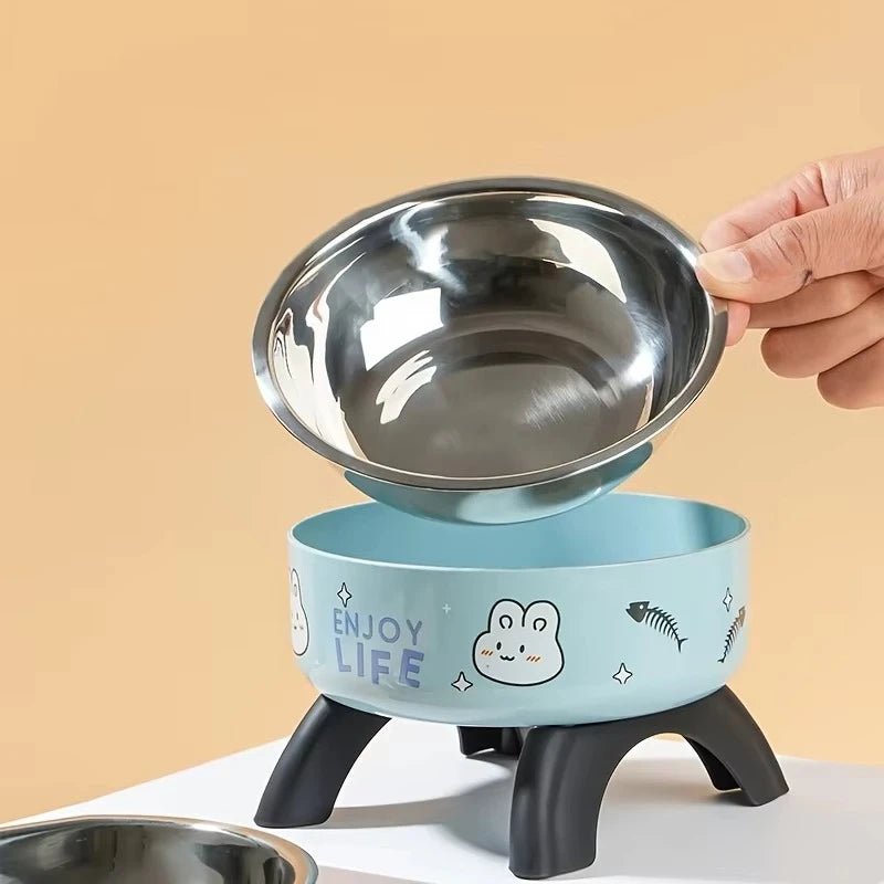 Stainless Steel Pet Bowl – Anti-Tip Elevated Design with Non-Slip Base - Mozie