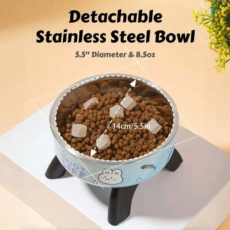 Stainless Steel Pet Bowl – Anti-Tip Elevated Design with Non-Slip Base - Mozie