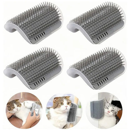 Mozie Cat Self-Groomer Corner Brush – Wall Mount Massage & Shedding Scratcher - Mozie