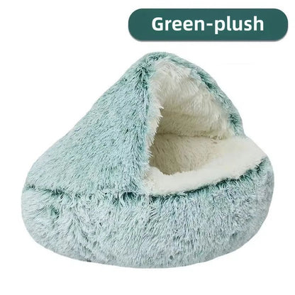 Mozie 2-in-1 Plush Cat Nest – Semi-Enclosed Cozy Hideaway Bed - Mozie