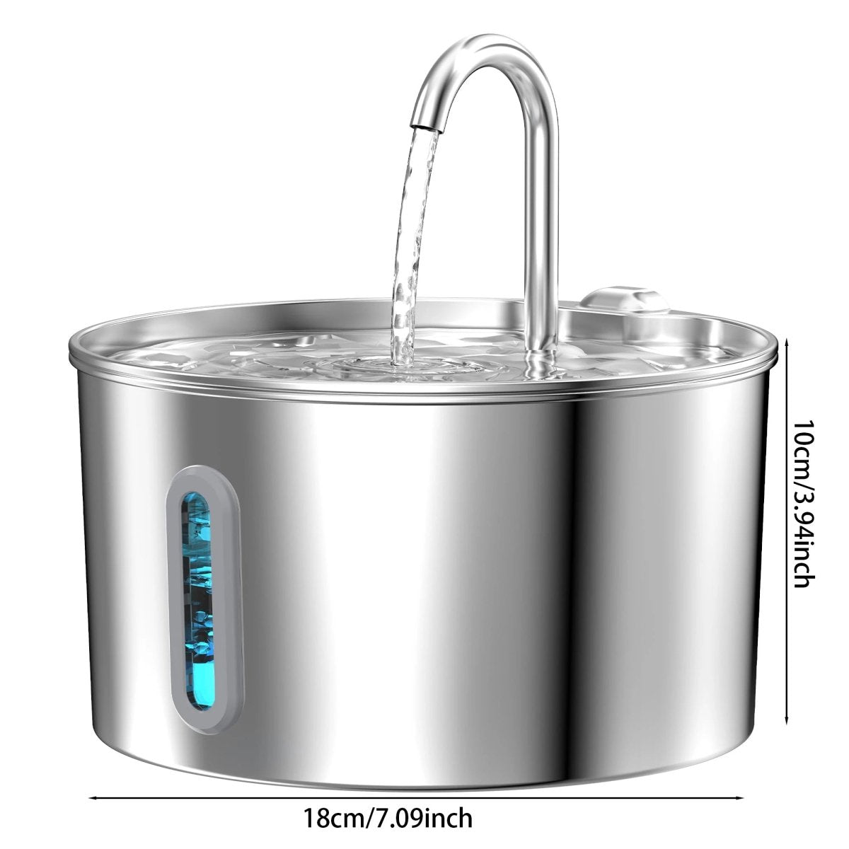 Automatic Pet Water Fountain – 2.2L Stainless Steel with Motion Sensor - Mozie
