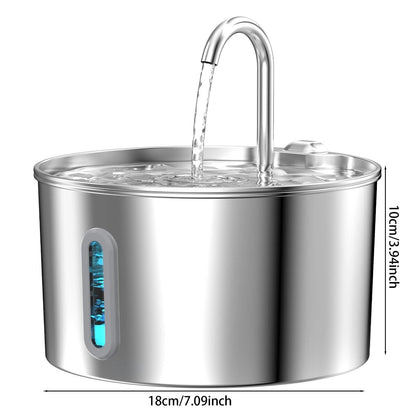 Automatic Pet Water Fountain – 2.2L Stainless Steel with Motion Sensor - Mozie