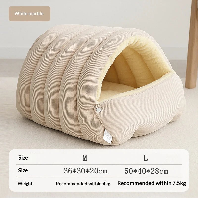 Plush Cat Cave Bed – Warm & Cozy Indoor Hideaway - Mozie
