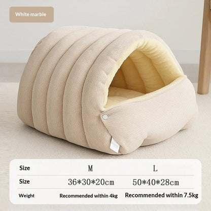 Plush Cat Cave Bed – Warm & Cozy Indoor Hideaway - Mozie