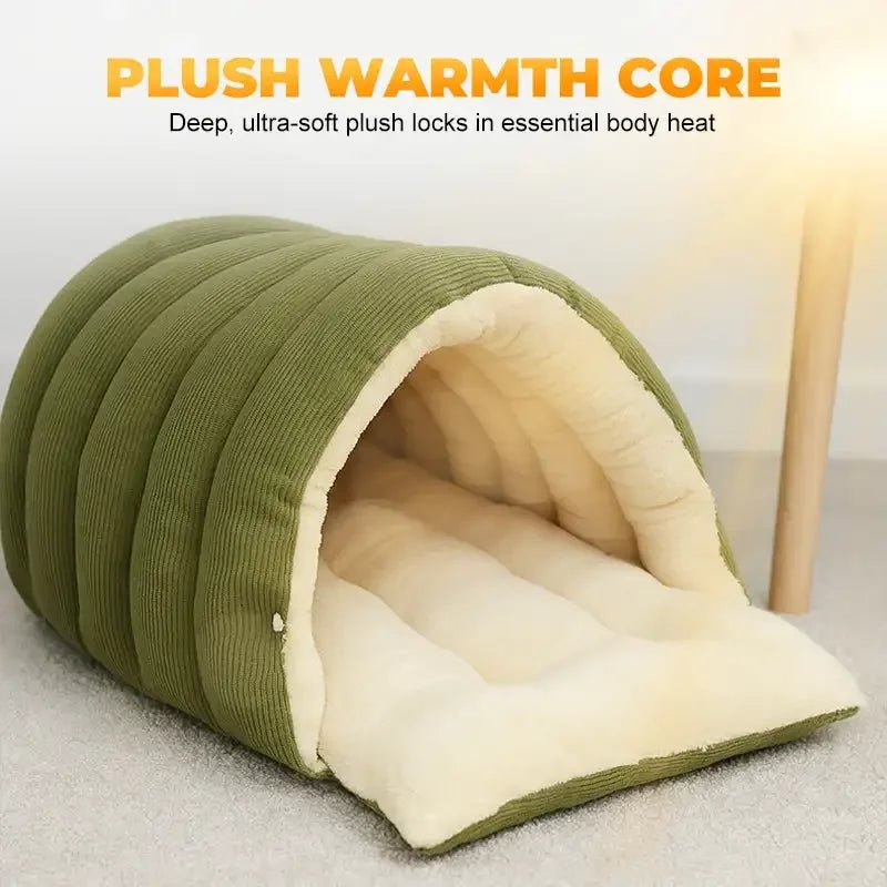 Plush Cat Cave Bed – Warm & Cozy Indoor Hideaway - Mozie