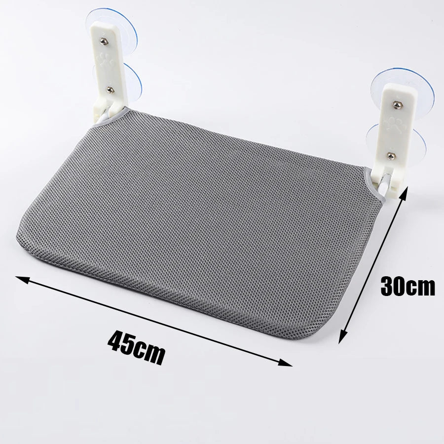Mozie Foldable Cat Window Perch – Cordless Wall or Suction Mount Hammock - Mozie