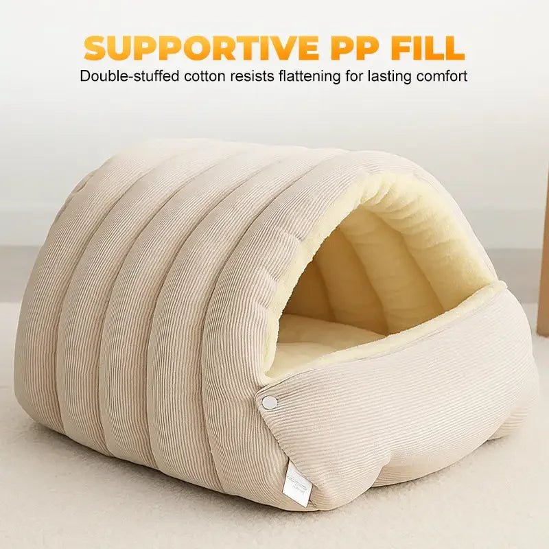 Plush Cat Cave Bed – Warm & Cozy Indoor Hideaway - Mozie