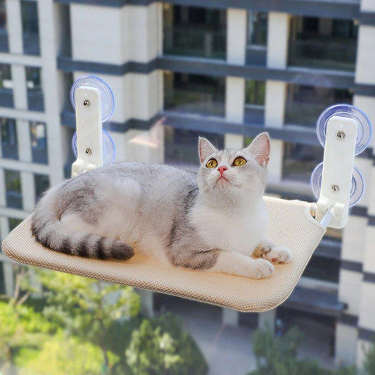 Mozie Foldable Cat Window Perch – Cordless Wall or Suction Mount Hammock - Mozie