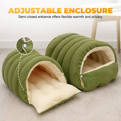 Plush Cat Cave Bed – Warm & Cozy Indoor Hideaway - Mozie