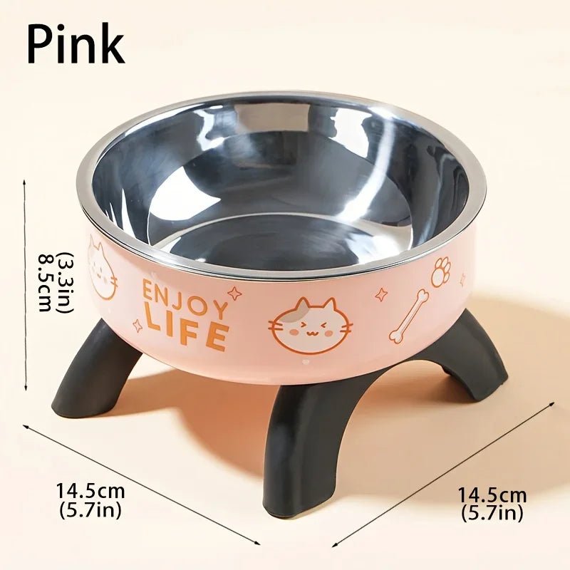 Stainless Steel Pet Bowl – Anti-Tip Elevated Design with Non-Slip Base - Mozie