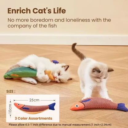 Mozie Catnip Fish Kicker Toy – Crinkle Sound Plush Toy for Cats - Mozie