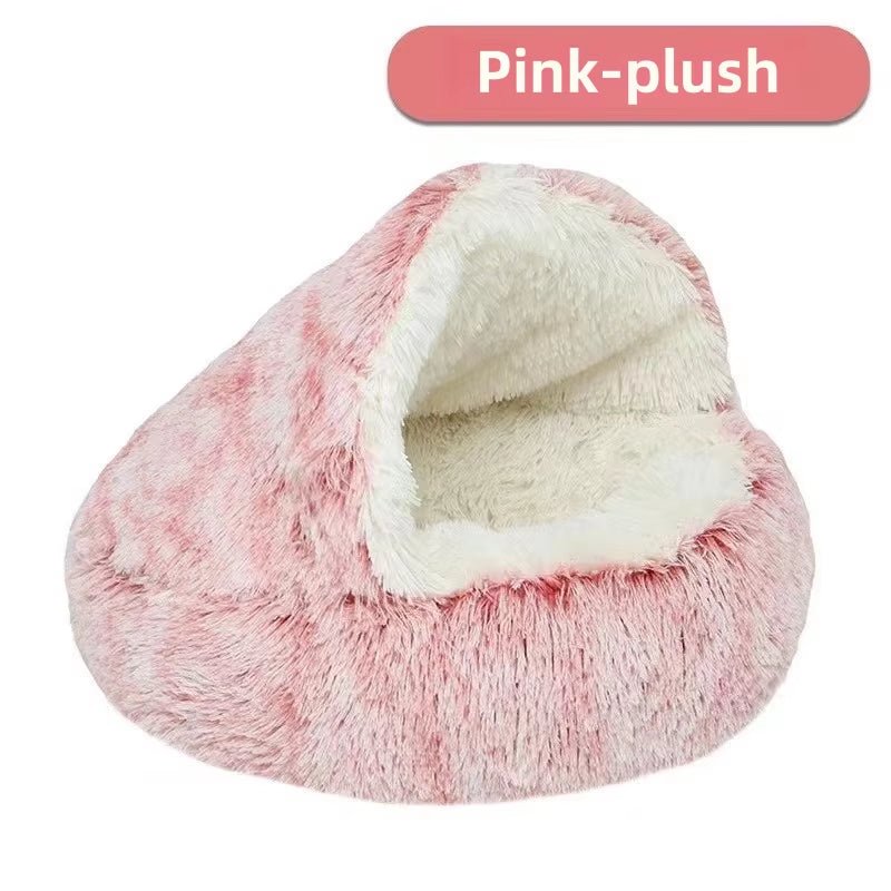 Mozie 2-in-1 Plush Cat Nest – Semi-Enclosed Cozy Hideaway Bed - Mozie