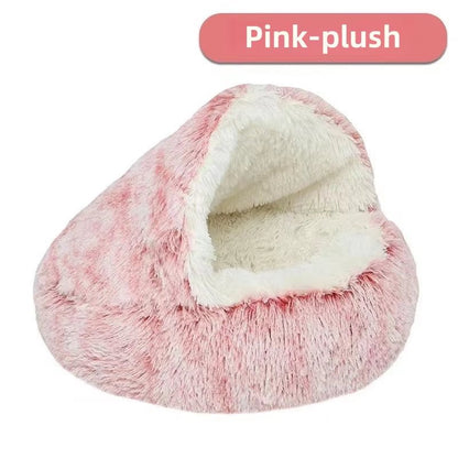 Mozie 2-in-1 Plush Cat Nest – Semi-Enclosed Cozy Hideaway Bed - Mozie