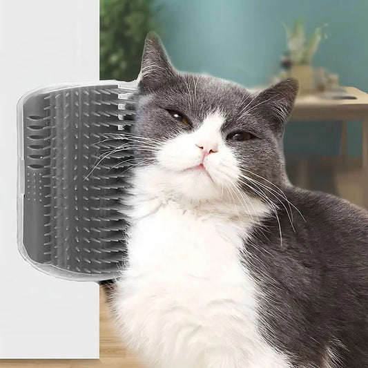 Mozie Cat Self-Groomer Corner Brush – Wall Mount Massage & Shedding Scratcher - Mozie