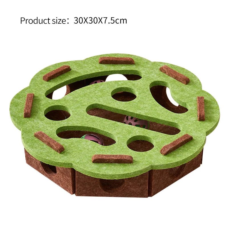 Mozie Cat Puzzle Felt Box – 3-in-1 Scratching Board, Playhouse & Ball Launcher - Mozie