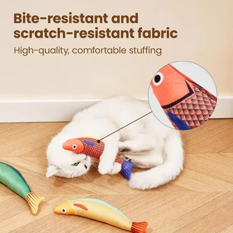 Mozie Catnip Fish Kicker Toy – Crinkle Sound Plush Toy for Cats - Mozie