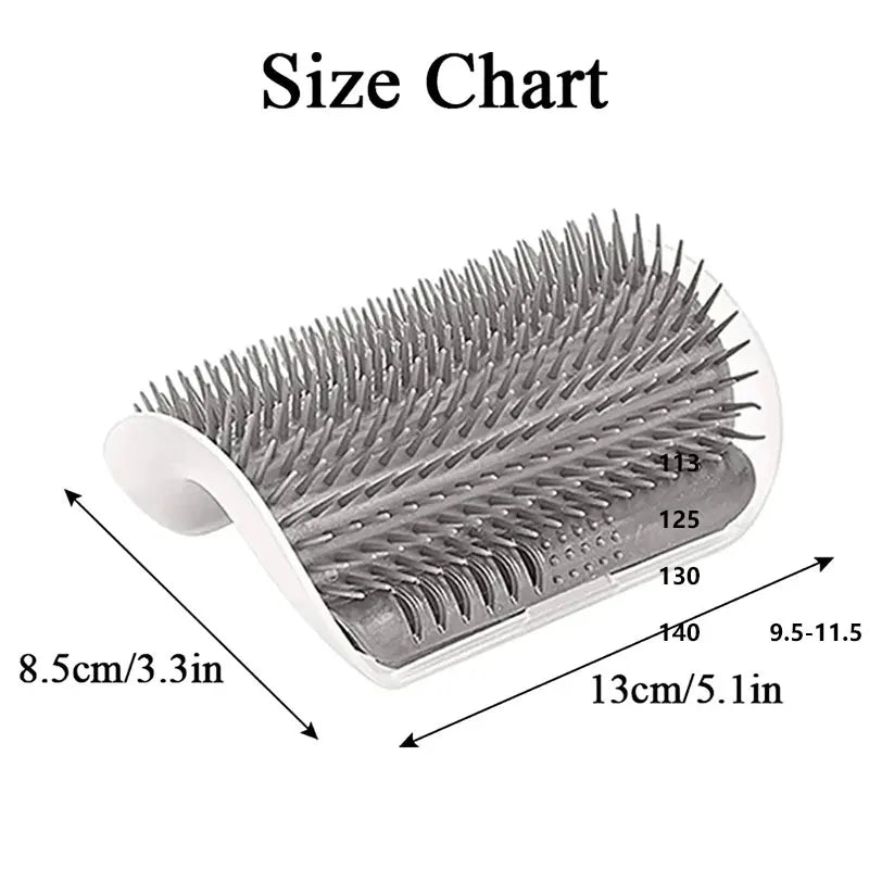 Mozie Cat Self-Groomer Corner Brush – Wall Mount Massage & Shedding Scratcher - Mozie