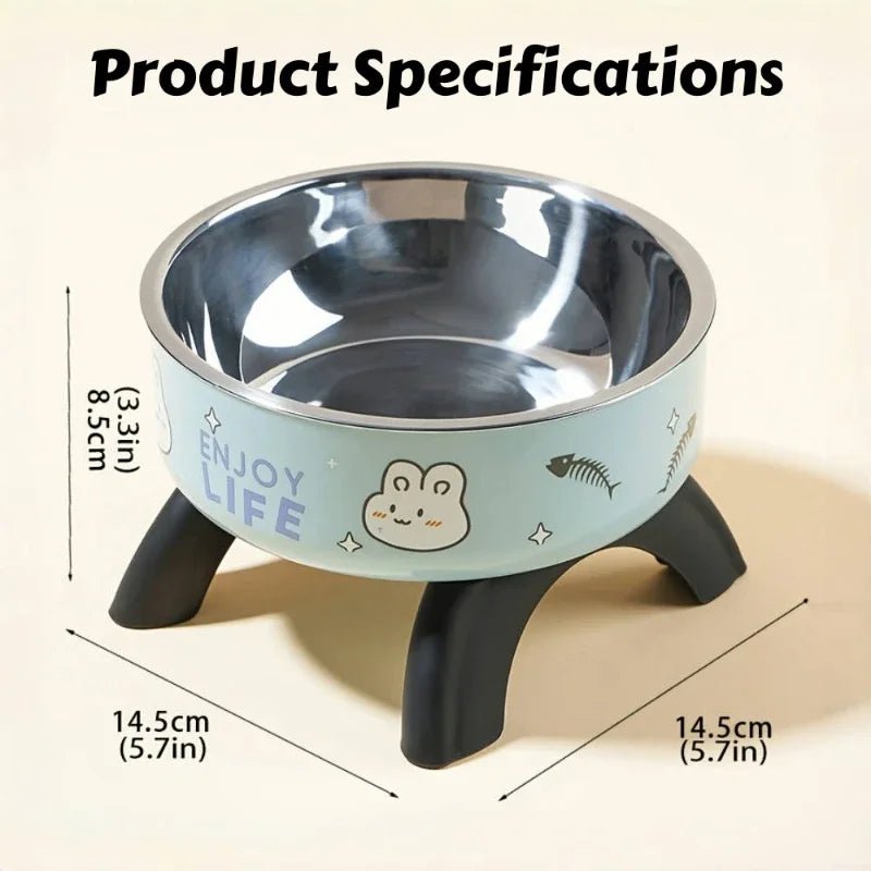 Stainless Steel Pet Bowl – Anti-Tip Elevated Design with Non-Slip Base - Mozie