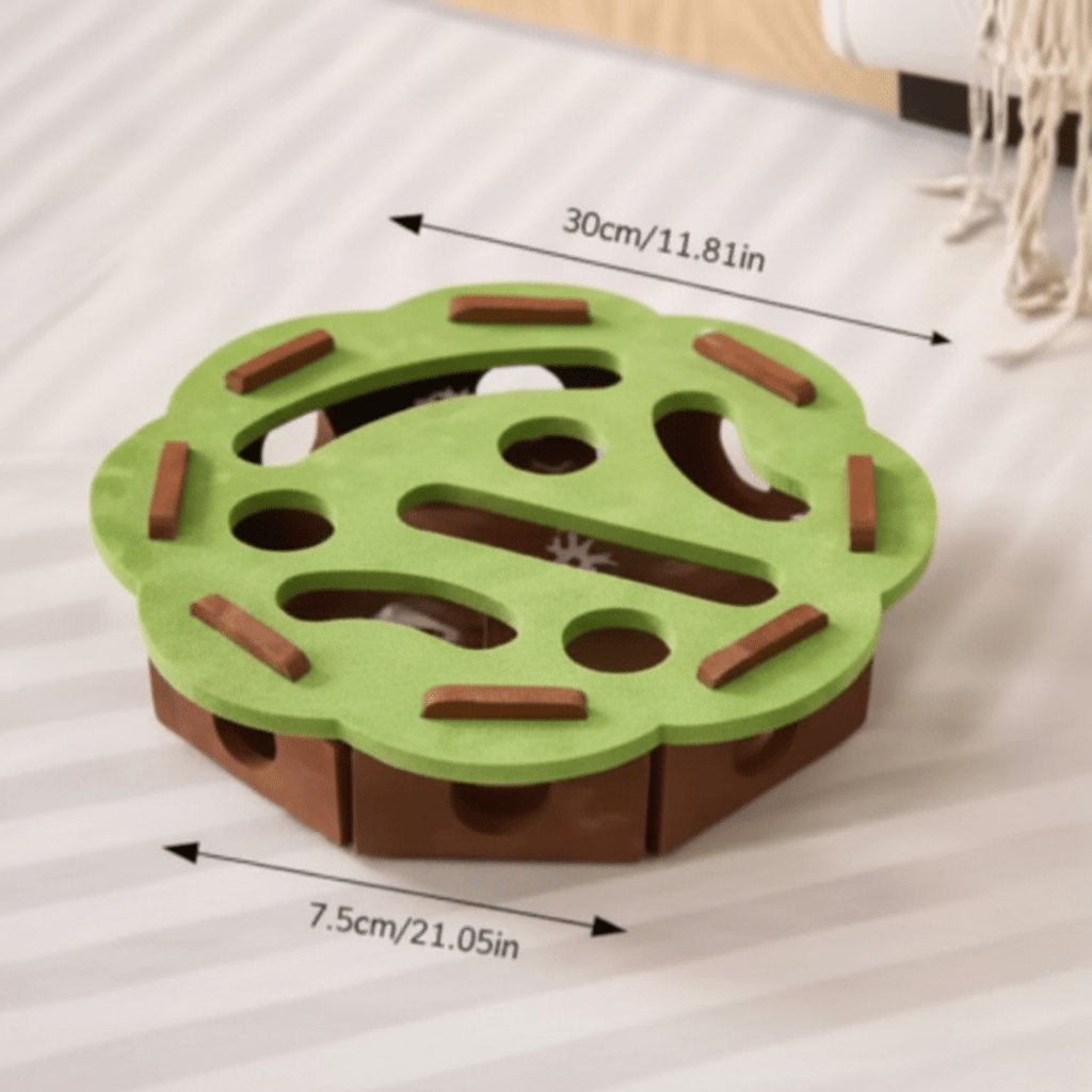 Mozie Cat Puzzle Felt Box – 3-in-1 Scratching Board, Playhouse & Ball Launcher - Mozie